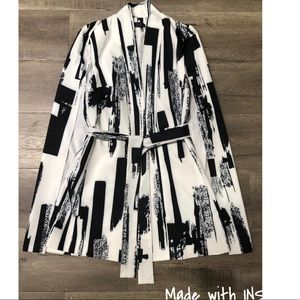 Blithe LA Black & White Coat Cape Dress